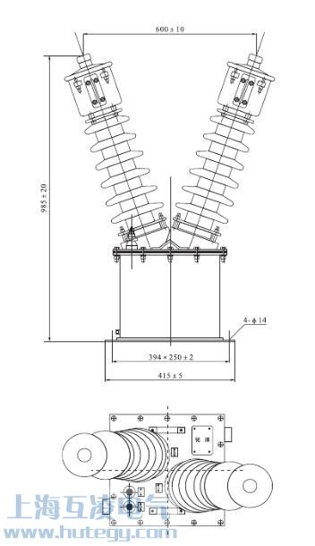 JDJJ-3535/0.22kv电压互感器外形尺寸图