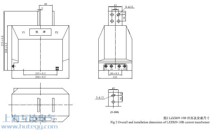 LZZBJ9-10B电流互感器外形尺寸图