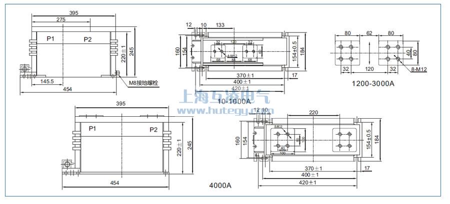 LZZBJ18-10/185H/4S电流互感器尺寸图