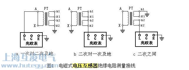 电磁式电压互感器绝缘电阻测量接线
